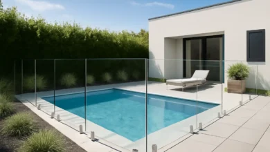 Glass Fence Around Swimming Pool