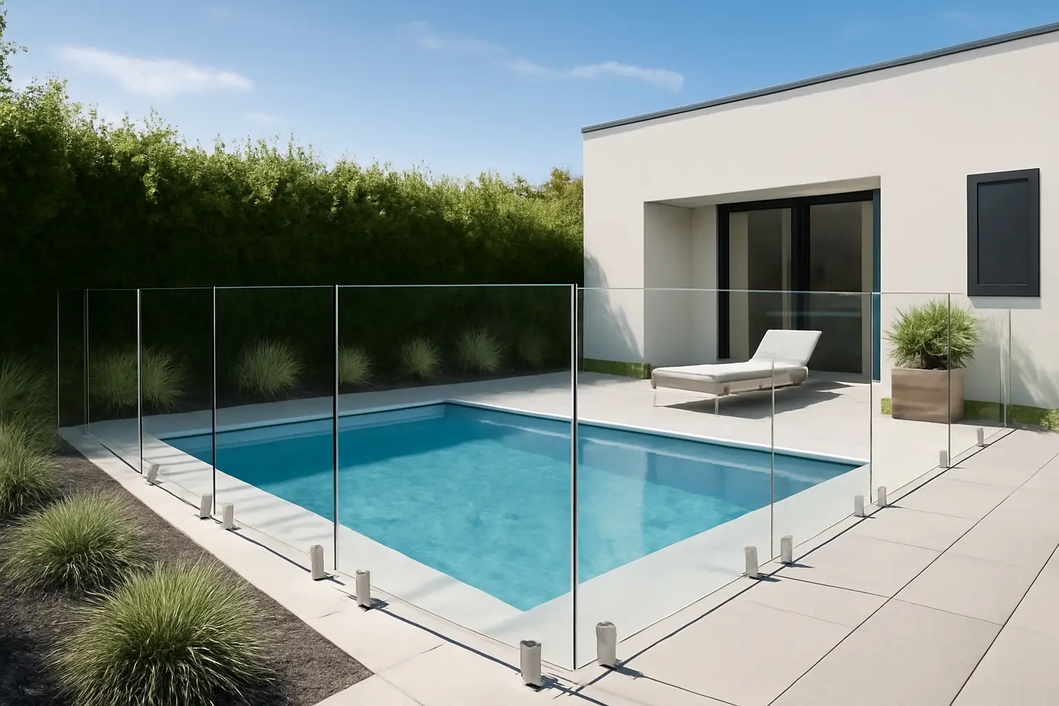 Glass Fence Around Swimming Pool