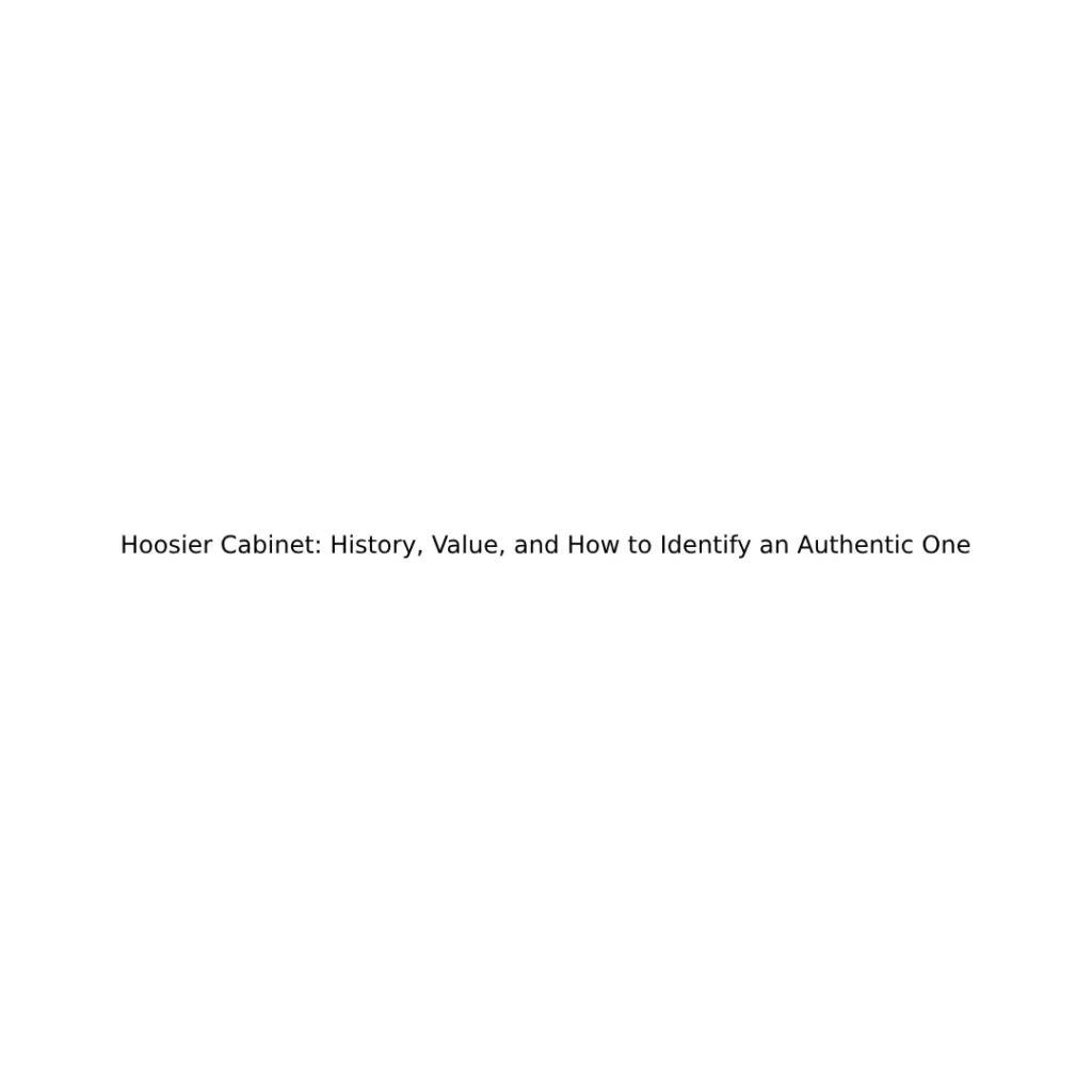 Hoosier Cabinet: History, Value, and How to Identify an Authentic One