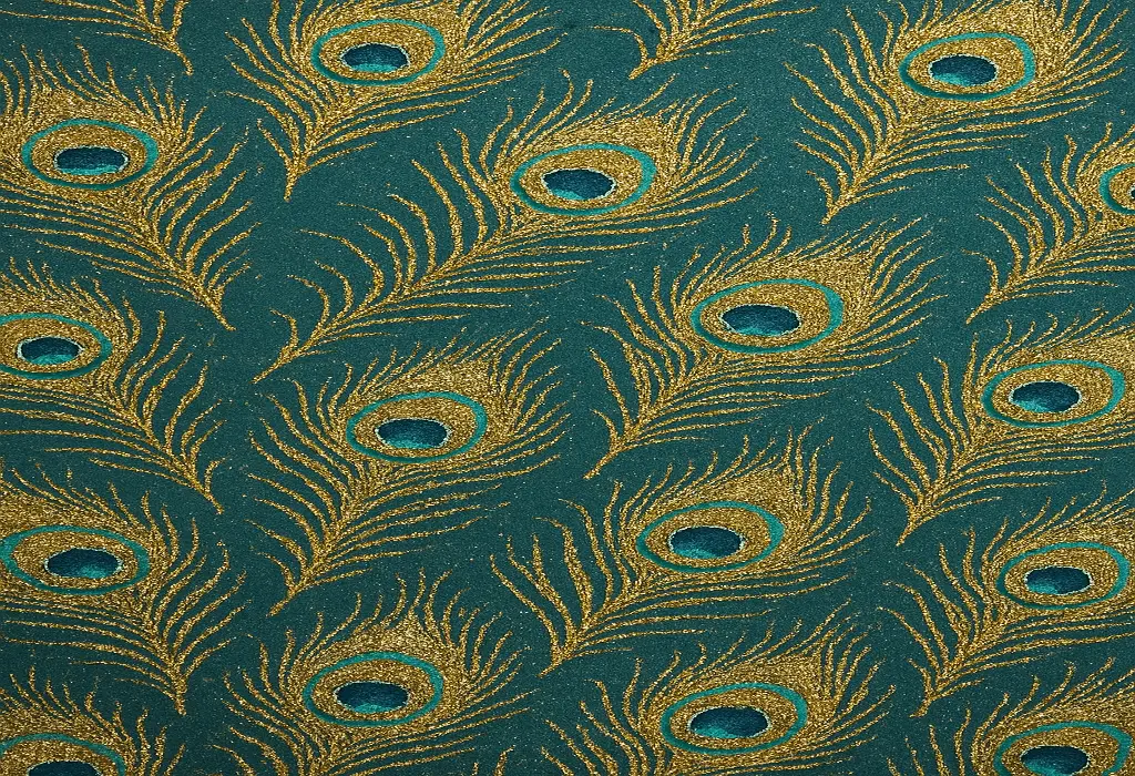 Glitter Peacock Feather Wallpaper